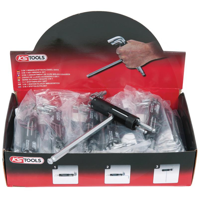 Zdjęcie 1: KS Tools CLASSIC3in1Zest kluczy imbus. 6-katnych z glow. kulk display 24-szt, 5/64"-3/8"