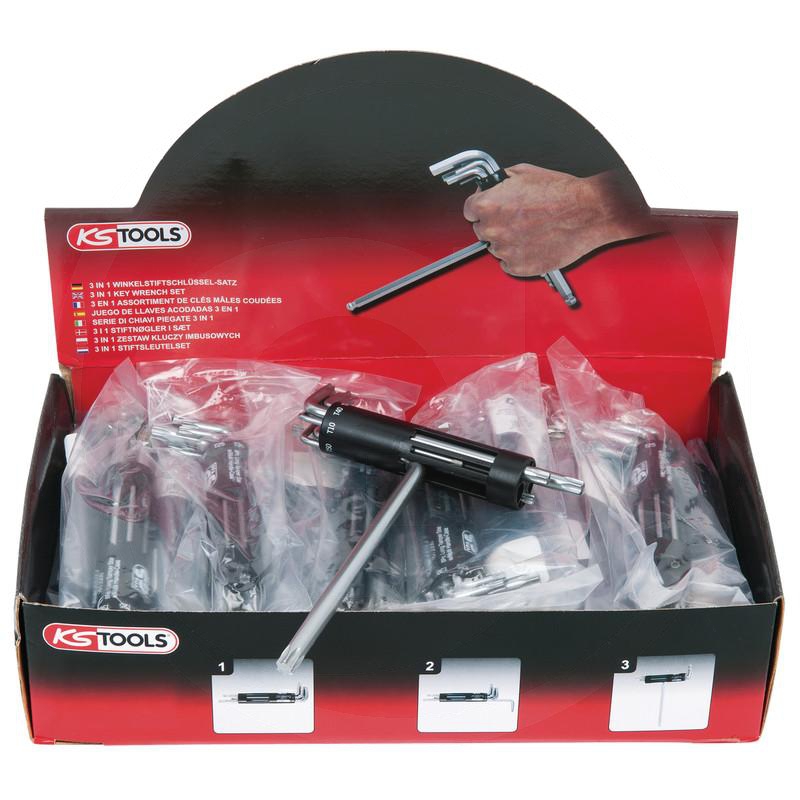 Zdjęcie 1: KS Tools CLASSIC3in1Zest kluczy imbusowych TXz glowica kulkowa display 24szt, T10-T50