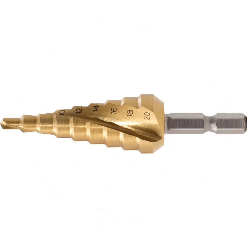 Zdjęcie 1: KS Tools HSS-TiN Bit wiertla stopniowego, Ø4-30mm 1/4", 14 Poziomy