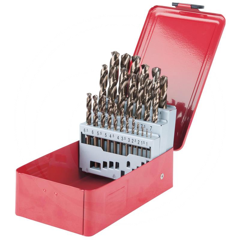 Zdjęcie 1: KS Tools HSS-G Co5 Zest wierteł spiralnych w opak z blachy stalowej, 25-szt., 1-13mm