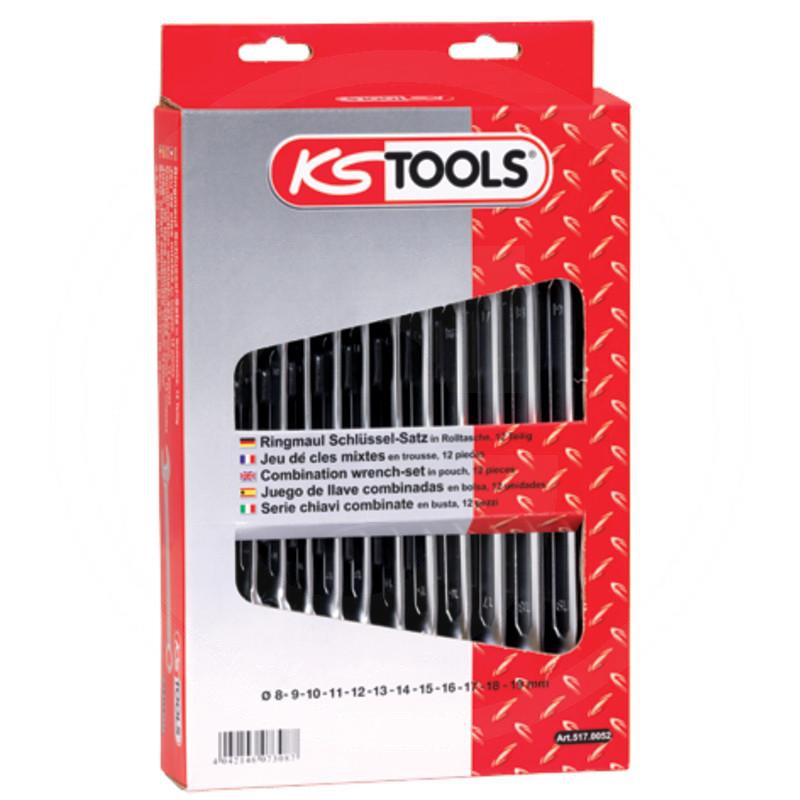 Zdjęcie 1: KS Tools CLASSIC Zestaw kluczy plasko-oczkowych,z odsadzeniem, 8-szt., 8-19mm