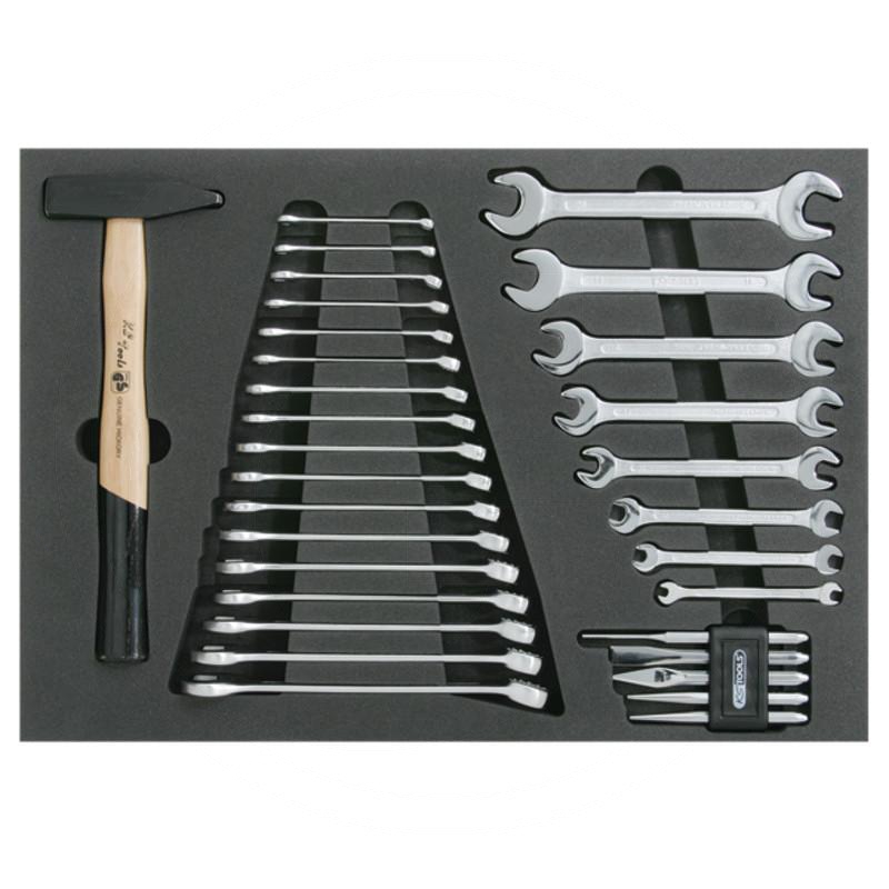 Zdjęcie 1: KS Tools CLASSIC Zestaw kluczy, młotka i wybijaków, 31-cz., wkładka systemowa 1/1