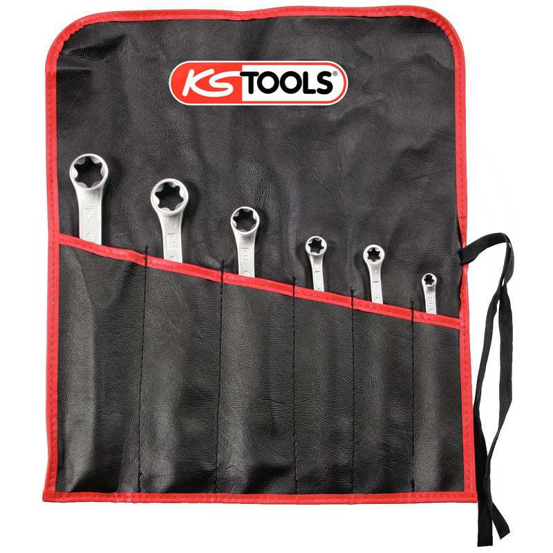 Zdjęcie 1: KS Tools Zestaw podwójnych kluczy oczkowych TX-E, 6-szt., E6xE8-E20xE24