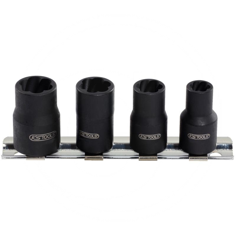Zdjęcie 1: KS Tools Zestaw gniazd o profilu spiralnym, 4-szt 1/4"