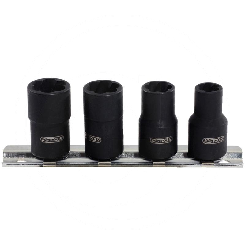 Zdjęcie 1: KS Tools Zestaw gniazd o profilu spiralnym, 4-szt 3/8"