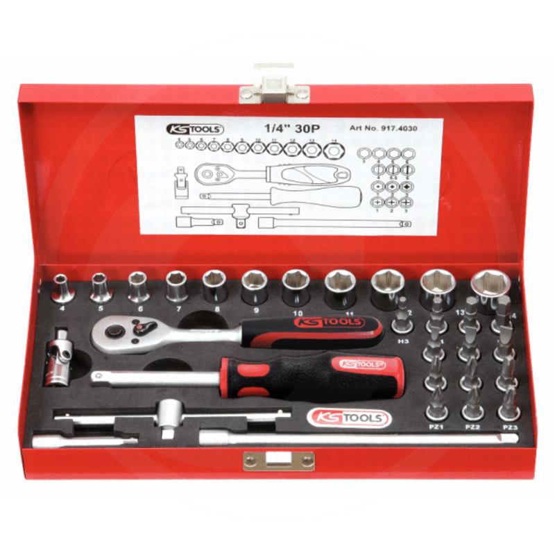 Zdjęcie 1: KS Tools CLASSIC Zestaw kluczy nasadowych, 30-szt 1/4"