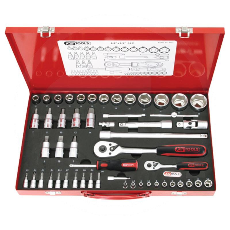 Zdjęcie 1: KS Tools CLASSIC Zestaw kluczy nasadowych, 52-szt 1/4"+1/2"